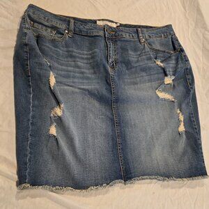 Torrid Distressed Denim Skirt